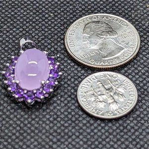 Lavender Jade  & Amethyst Pendant